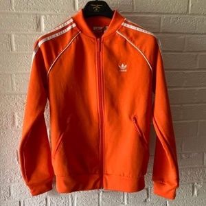 Adidas Women’s Orange Long Sleeves Track Jacket Size S